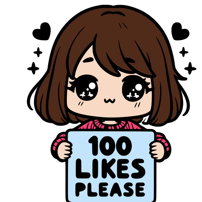 cute girl holding a sign saying 100 likes please