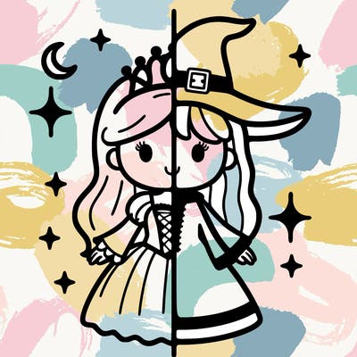 split princess and witch