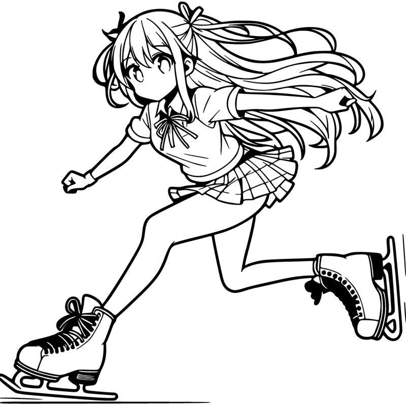 an anime girl skating