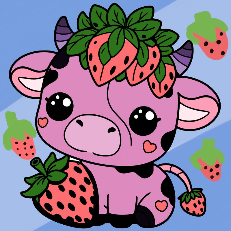 cute strawberry cow