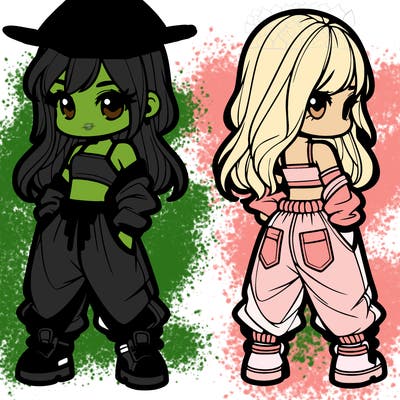 girl in crop top and baggy pants