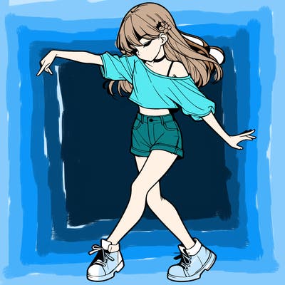 realistic girl danceing