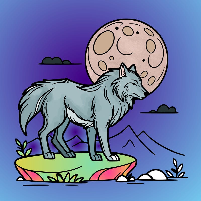 wolf moonlight