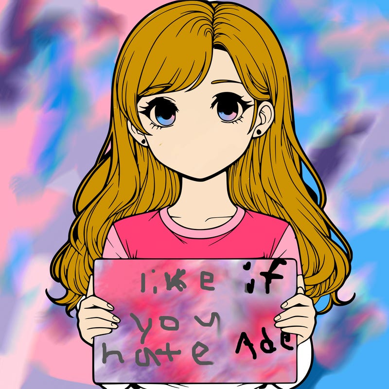 realistic girl holding a sign