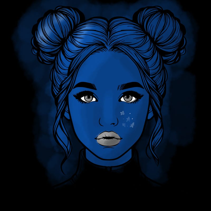 realistic woman that has space buns