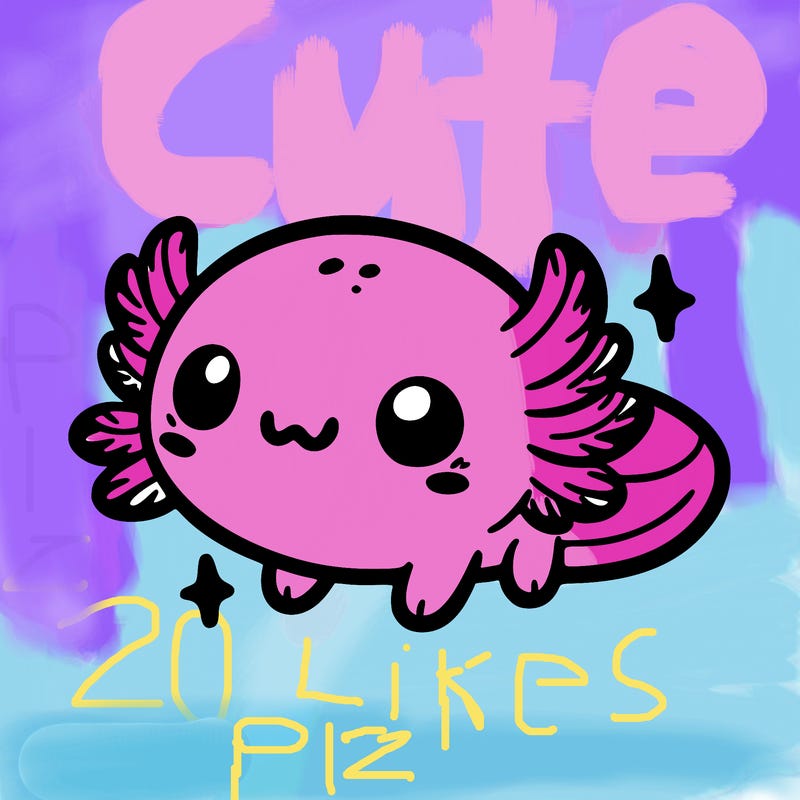 cute easy baby axolotl
