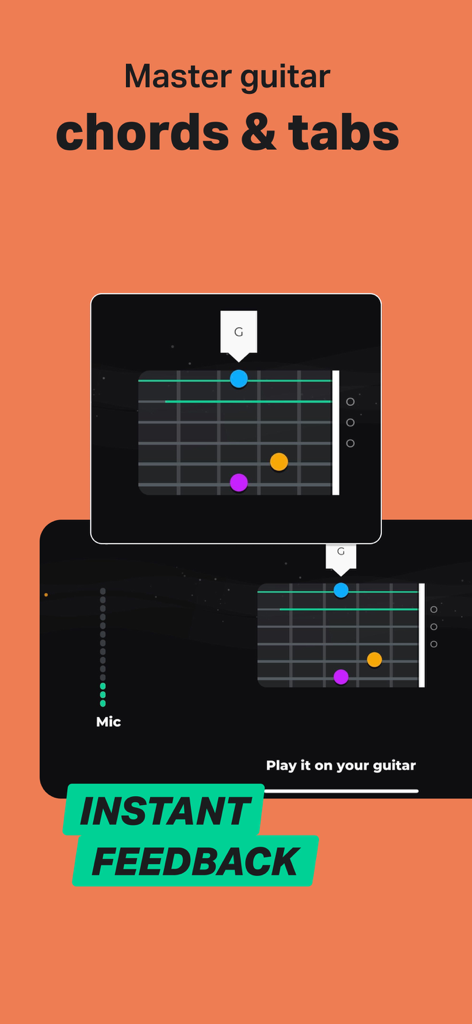 Yousician: Learn & Play Guitar - Yousician app interface for mastering guitar chords with instant feedback