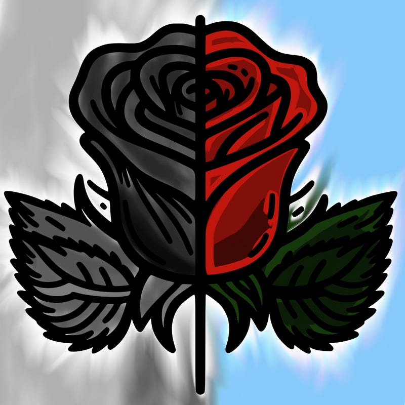 rose split down middle