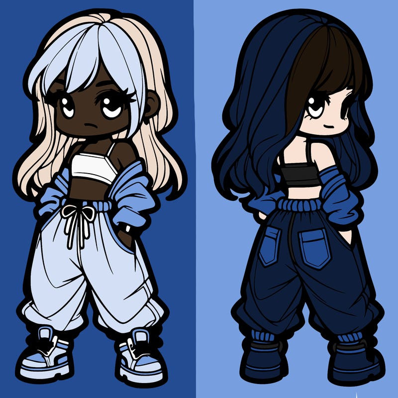 girl in crop top and baggy pants