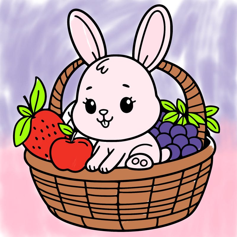 bunny in a fruit basket