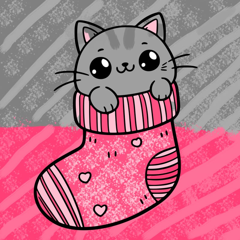 cute cat in a sock