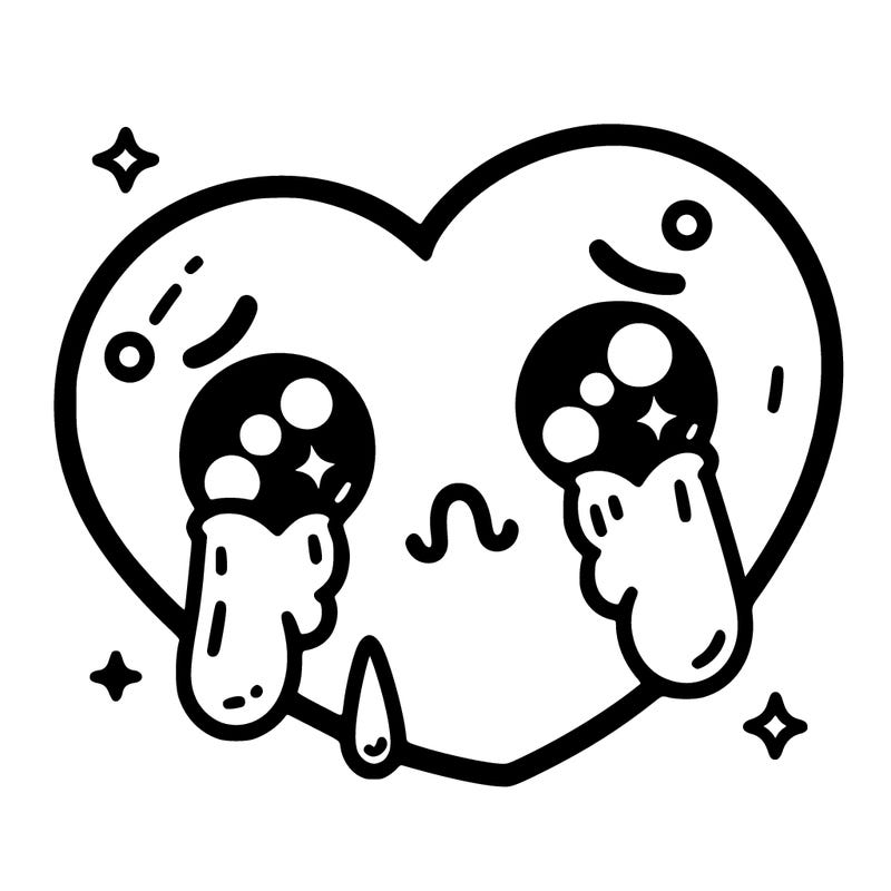 a crying heart