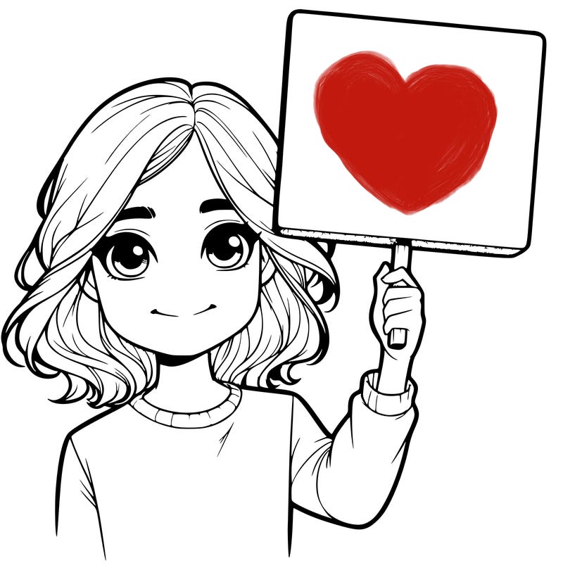 realistic girl holding up a sign