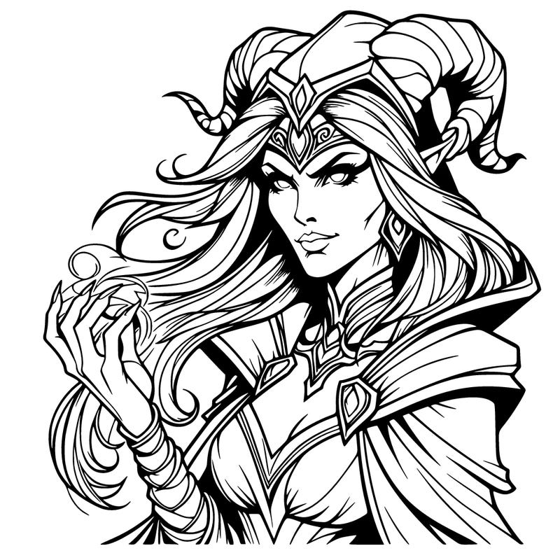 realistic evil sorceress fantasy beautiful