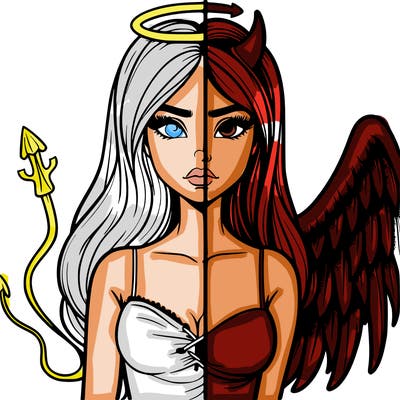 devil vs angel realistic girl