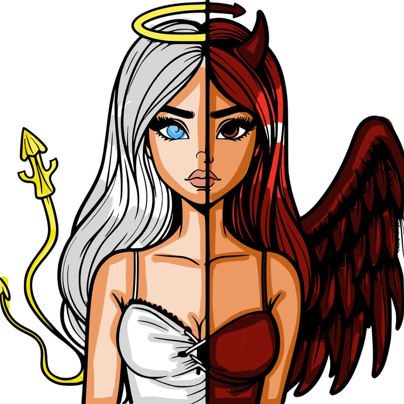 devil vs angel realistic girl