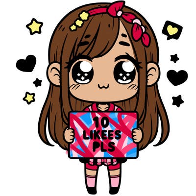 cute girl holding a sign saying 10 likes pls