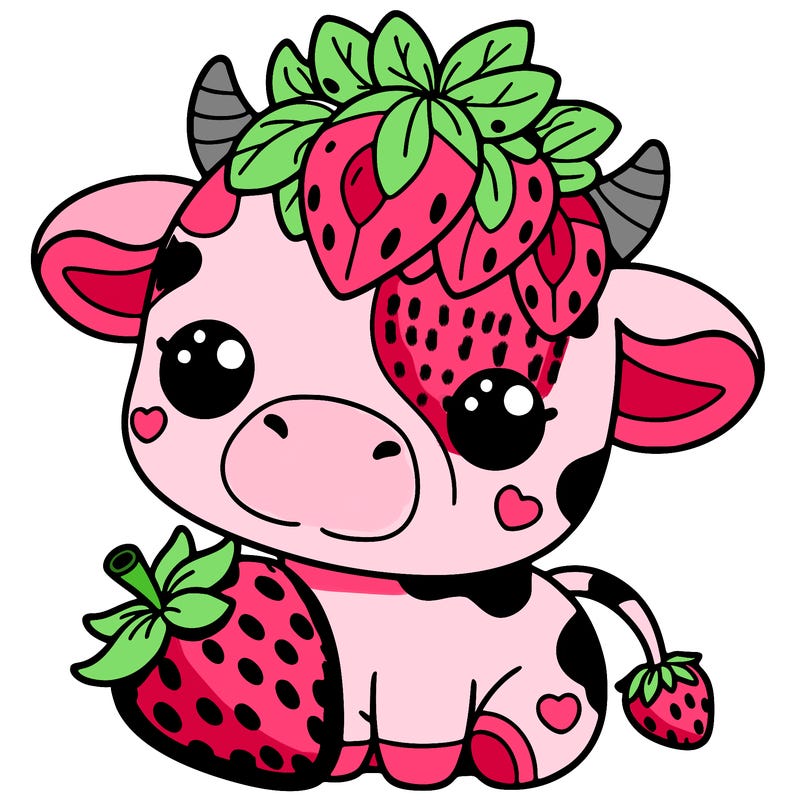 cute strawberry cow