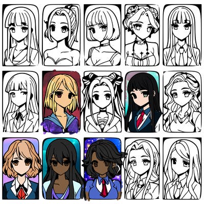 girls that look diffrent anime