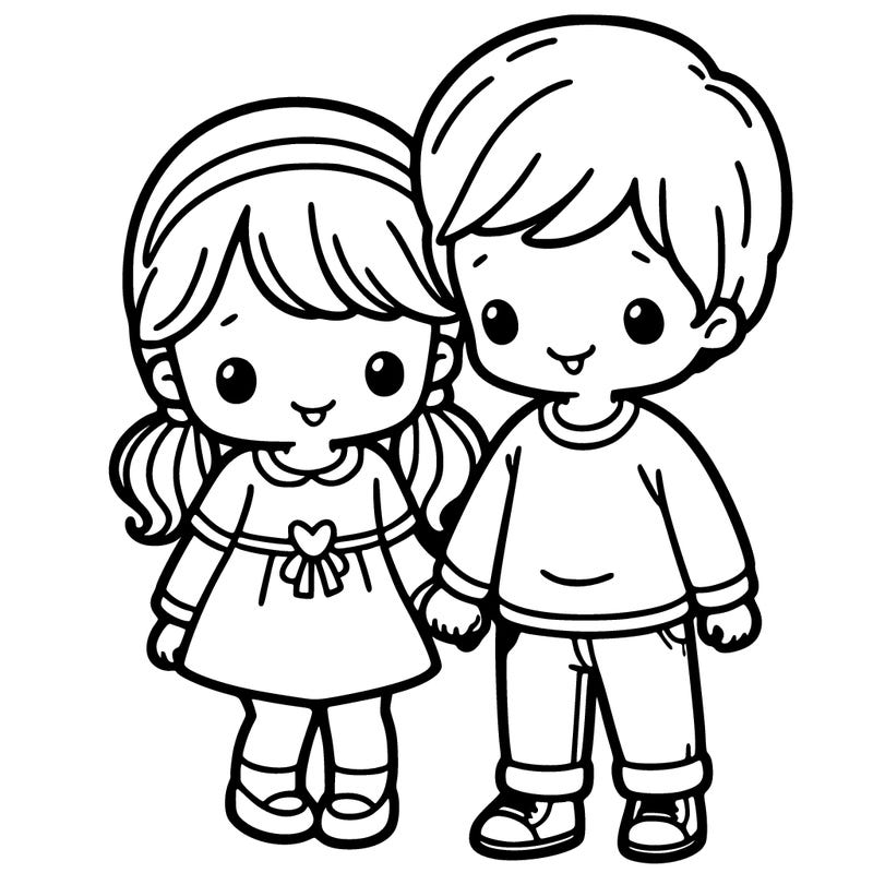 a little girl with a little boy