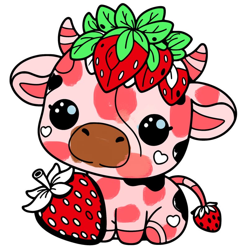cute strawberry cow