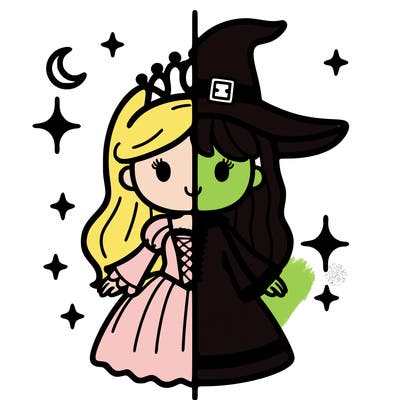 split princess and witch