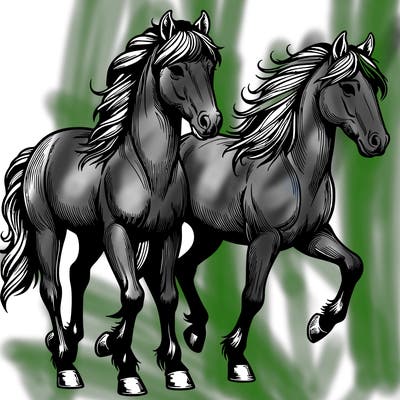 realistic horses