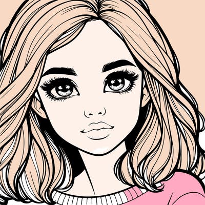 realistic girl whith cute eyes