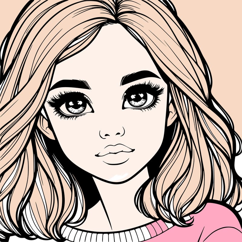 realistic girl whith cute eyes