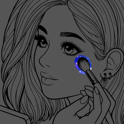 a realistic girl doing her makeup