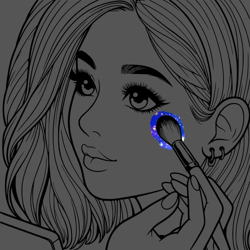 a realistic girl doing her makeup