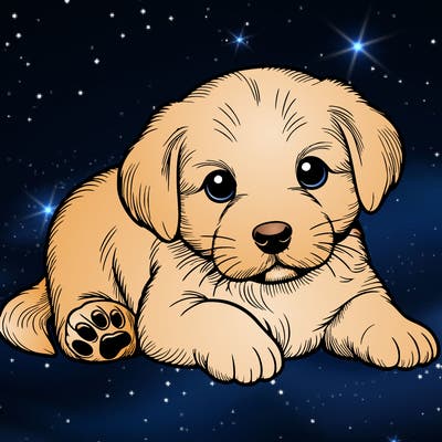 a cute realistic puppy