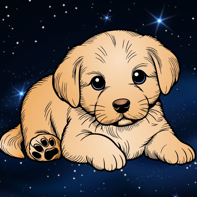 a cute realistic puppy