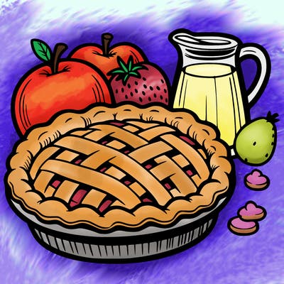 a pie of food