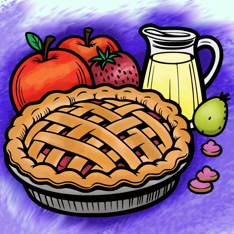 a pie of food