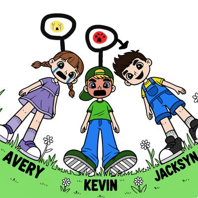 a girl named avery and a boy named kevin and a boy named jacksyn