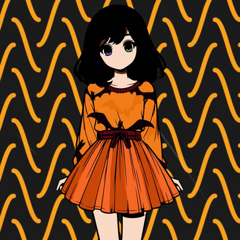 realistic girl with a skirt on