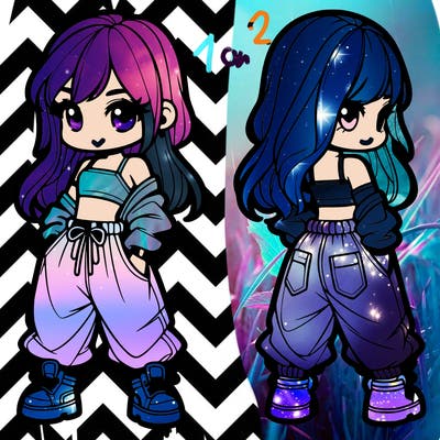 girl in crop top and baggy pants