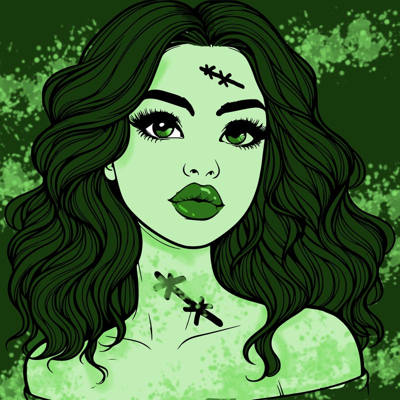 realistic girl with wavy hair and lips