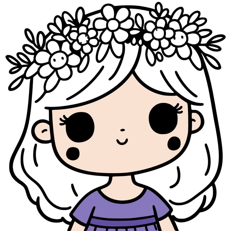 girl with flowers crown