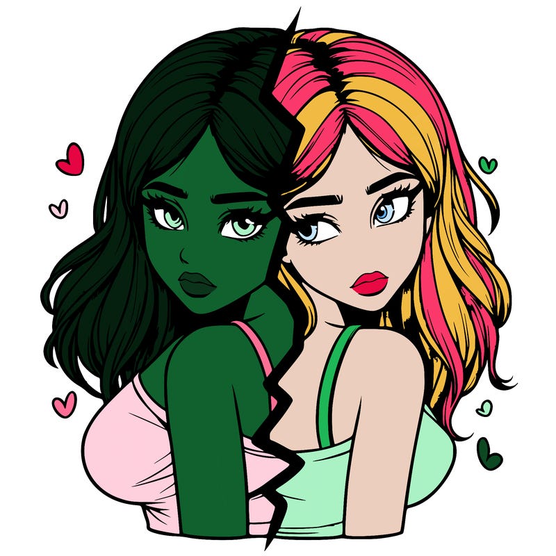 realistic girl split