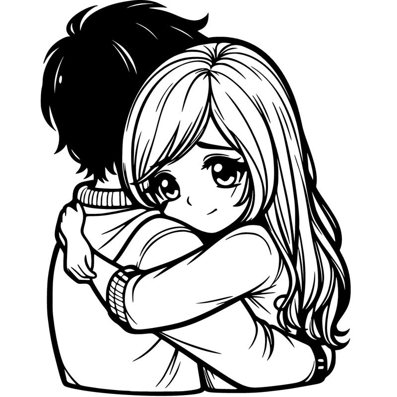 girl hugging her boyfriend tight