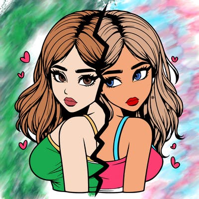 realistic girl split