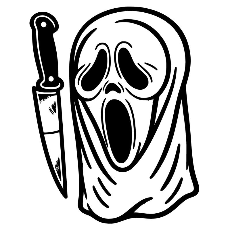 scream ghost face with a knife