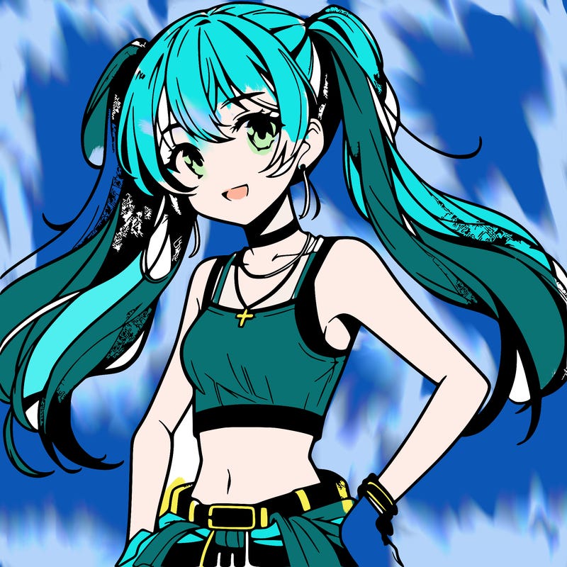 anime girl wearing crop top