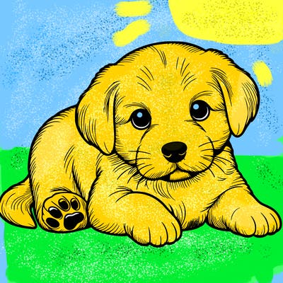 a cute realistic puppy