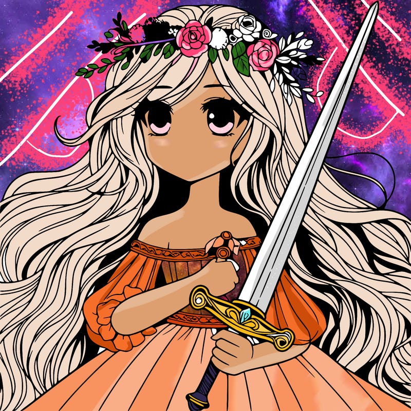 beautiful girl woth sword