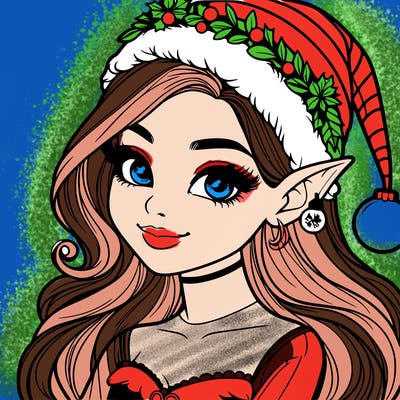 christmas girl elf realistic
