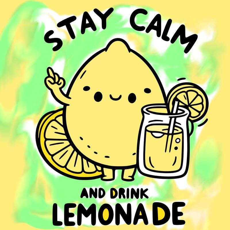 stay calm and drink lemonade