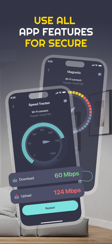 Smart Device Detector & Signal - Funciones de medidor de velocidad y medidor de campo magnético en la aplicación Detector de Dispositivos Inteligentes